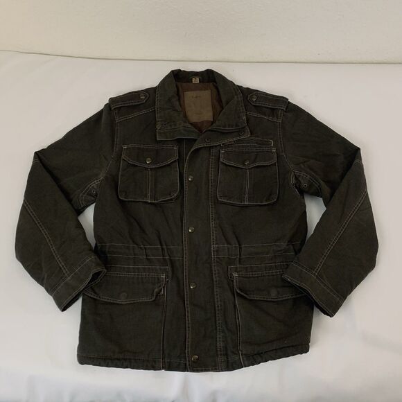 Rogue Coat Men M Cargo Pocket Green Utility 100% Cotton Gorpcore‎ Rugged Outdoor